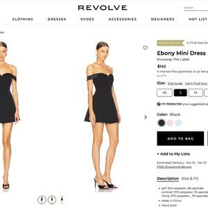 Runaway the label, Ebony mini dress, Size S